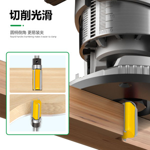 Straight Cut Carbide Tipped Router Bit 1/4 In Round Shank For Woodworking - Product Image 1