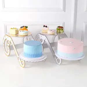 wholesale Factory wholesale new paper bronzing carriage cake stand dessert dessert display party scene decoration for wedding