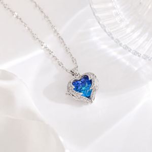 Copper Golden <b>Silver</b> Collarbone Fine Pendant Multicolor Heart Charm Necklace CE Certificate for Women - Product Image 4