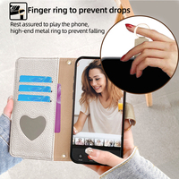 Étui de téléphone élégant avec miroir de maquillage, porte-cartes et protection pour Samsung Galaxy S26 Ultra S25 S24 Plus S23 S22 FE