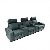 Europäischer Stil Modernes Massivholz Elektrisches Multifunktions-Sofa-Set für KTV Freizeitclub Heimkino Wohnzimmer