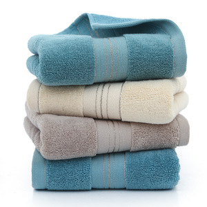 Toallas Faciales de Algodón Puro 33X75Cm, Color Sólido, Suaves y Absorbentes, Toalla de Baño para el Hogar, Beige, Azul, Marrón - Product Image 3