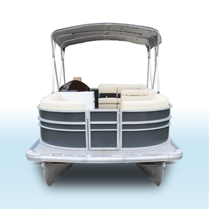 Bote pontón sencillo asequible de 18 pies con asientos de toldos y motor fuera de borda para fiestas familiares o en <span class=keywords><strong>alquiler</strong></span> - Product Image 3