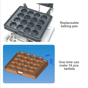 Thực phẩm đường phố đa chức năng 16 lỗ mini Pie Maker Tart Maker Waffle cup Baker tartlet máy làm với CE cho nhà hàng - Product Image 6