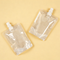 Pochettes souples transparentes personnalisées avec bec verseur pour boissons liquides (café, lait) – 100ml, 250ml, 500ml