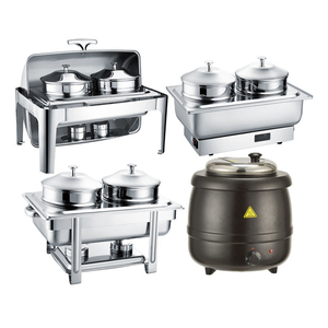 Recipiente para Buffet de Lujo en Oro y Plata, Calentador de Alimentos para Buffet, Tapa Redonda de Vidrio, Recipiente para Buffet Comercial Grande de Acero Inoxidable - Product Image 6
