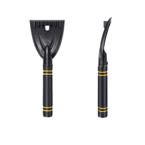 Car Snow Shovel <b>Abs</b> Material Black Single Handle Thickened Curved Blade For Winter Snow Removal And Ice Scraping - Product Image 2