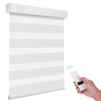Persianas Zebra ZSTARR de Color Blanco con Tela Filtrante de Luz, Estéticas, con Motor y Control Remoto para Cubrir Ventanas de Hotel