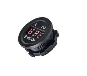 Voltmètre numérique rond étanche à affichage LED, ignifuge, compatible PC 12-24V pour véhicules - Product Image 1