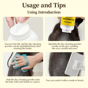 Poudre nettoyante sans eau pour l'entretien du pelage des animaux, sans sulfate, sans parabènes, <span class=keywords><strong>à</strong></span> base d'amidon de maïs, sans odeur, non irritante, shampoing <span class=keywords><strong>sec</strong></span> en poudre pour chien et chat - Product Image 5