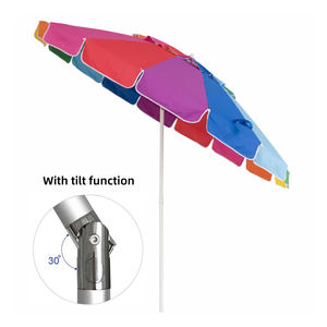 Sombrilla de Playa Colorida Personalizada con Función de Inclinación, Sombrilla Grande de Arcoíris para Playa, Piscina, Patio - Product Image 2