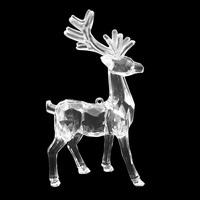 Cerf de renne d'élan d'acrylique de cristal clair pour des décorations de Noël