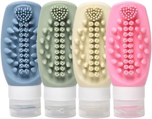 Silicone Leak Proof Travel Containers Shampoo Lotion Squeezable <b>Bottles</b> for Hair <b>Brush</b> Scalp Massager - Product Image 4