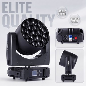 300W LED Moving Head Stage Light 19x15W RGBW 4-in-1 Honeycomb Bee Eye Zoom Lighting DMX512 for Professional Disco <strong>DJ</strong> Show - Product Image 2