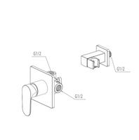 Ensemble de robinetterie de douche encastrée moderne avec poignée et panneau en plastique pour usage extérieur en hôtels, appartements et villas, eau chaude et froide