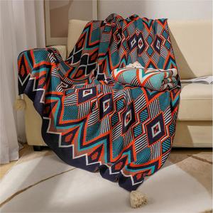 Couverture Bohème – <span class=keywords><strong>Plaid</strong></span> Décoratif <span class=keywords><strong>Ethnique</strong></span> Toutes Saisons pour Sieste <span class=keywords><strong>et</strong></span> Pieds de Lit - Product Image 1