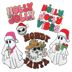 Giáng sinh Chenille thêu các bản vá lỗi tùy chỉnh bán buôn Chenille các bản vá lỗi thiết kế sắt trên sequin các bản vá lỗi - Product Image 6