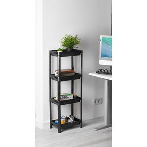 Scaffalatura rettangolare nera a 4 livelli-Organizer cucina bagno mensola mensola da bagno mensola da cucina