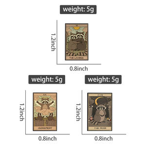 漫画風動物アライグマオポッサムメタルピンカスタム面白いパンダラットパンクエナメルバッジピンまとめ売り - Product Image 6