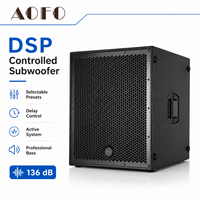 AOFO SUB 8004-AS Subwoofer Attivo da 18 Pollici, 1250W RMS 2500W di Picco, Altoparlante Professionale PA per Sistemi Audio