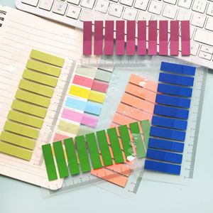 Bloc de Notas Autoadhesivas Coloridas con Regla, Pestañas Escribibles de 9*16cm para Estudiantes, Material de Oficina, Marcadores y Medición - Product Image 5
