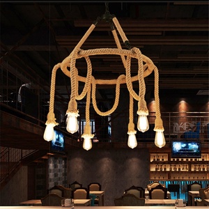 Candelabro de cuerda de cáñamo de <span class=keywords><strong>estilo</strong></span> austriaco, lámpara de <span class=keywords><strong>estilo</strong></span> <span class=keywords><strong>Industrial</strong></span> Retro, tienda de ropa personalizada, decoración creativa para el hogar - Product Image 2