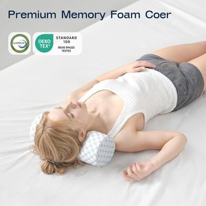 Cổ CuộN cổ tử cung gối cho cổ Pain Relief-Bộ nhớ bọt cổ gối cho giường 16*6.3*6.3inch (Cool-Blue) - Product Image 4