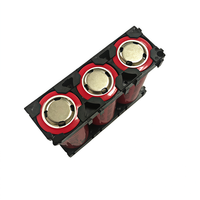Soporte de Batería de Litio Cilíndrica de 26.4mm, Plástico ABS PC de Alta Calidad, 26650 1x3, Resistente al Fuego, Color Negro