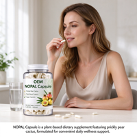 Capsules de Nopal en marque privée OEM, 90 unités, 1350 mg, avec supplément alimentaire de cactus figue de Barbarie