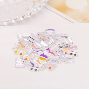 เรซิ่น AB สีรุ้ง 100 ชิ้น แบบหลังแบน ประดับตกแต่งเล็บหลากสีสัน วิบวับ - Product Image 4