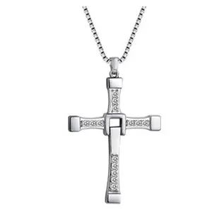 Горячая Распродажа ожерелье с фианитом Форсаж серебряный крест кулон ожерелье для мужчин