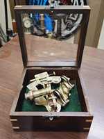 Antique Brass Nautical Sextant Marine Navigation Instrument Wooden Box Polished Decorative Collectible Metal Crafts LIMITLESS