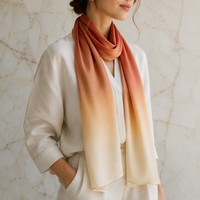 Écharpe carrée de luxe 100% soie de mûrier à motif géométrique 17cm*145cm, imprimée numériquement, douce pour la peau, pour femme, toutes saisons