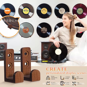 Support de rangement mural en bois pour CD, albums, livres, magazines, étagère simple - Product Image 3