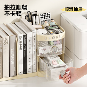 Desktop Organizer With <b>Drawers</b> Bookshelf Storage Box For Office Student <b>Desk</b> Multi Functional Compartmentalized Stationery - Product Image 2