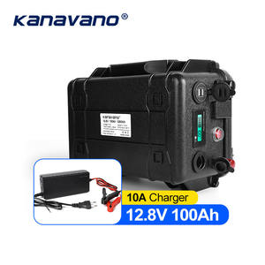 Kanavano 12V 100Ah Wasserdichte Kofferbatterie 12,8V LiFePO4 1200W Wiederaufladbare Solar Tragbare Powerstation Bluetooth <span class=keywords><strong>3</strong></span>-Jahres-Garantie - Product Image 2