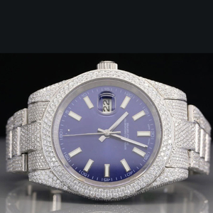 Montre de luxe en moissanite pour hommes et femmes, entièrement sertie, style hip-hop bling, pierres VVS, montres mécaniques en acier inoxydable - Product Image 1