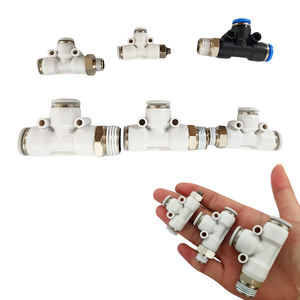 Acoplador Neumático Rápido de Empuje de un Toque, Serie PD Tipo T, de 3 Vías, Triple Derivación, Conexión Macho de Plástico - Product Image 2