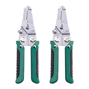 Pince à dénuder les fils Tuosen 18580 de qualité industrielle en acier à haute teneur en carbone, avec fonctions de sertissage frontal, de fendage et d'enroulement - Product Image 3