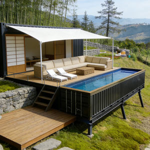 Piscina de fibra de vidrio sobre el suelo con jacuzzi, piscinas enormes para niños, piscina fría, piscina económica - Product Image 1