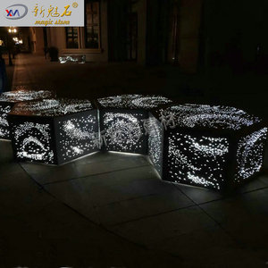 Nuevo Banco de Hormigón Translúcido Magic Stone XMS-TGSN, Iluminación Exterior, Asientos Decorativos - Product Image 1