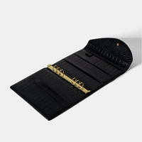 Porte-documents A5 en cuir PU à motif crocodile, organiseur de carnet rechargeable à 6 anneaux avec porte-stylo