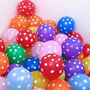 Ballons en <span class=keywords><strong>latex</strong></span> imprimés de points colorés sucrés de 12 pouces 2,8 g pour les célébrations de fête d'anniversaire de mariage - Product Image 3