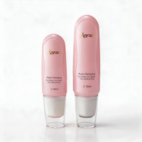Flacon cosmétique rose personnalisé en direct d'usine, 30 ml, 50 ml, pour crème visage, emballage plastique roll-on, échantillon gratuit, marque privée