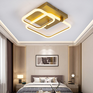 İskandinav led metal retro ev yatak odası oturma odası kare basit şekil siyah alüminyum zarif tavan lambası akrilik difüzör ile - Product Image 3