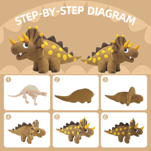 Kit de Pâte à Modeler Dinosaure T-Rex Personnalisé - Fournitures d'Art Créatif DIY Non Toxiques à Séchage à l'Air pour Enfants, Vente en Gros, OEM Usine - Product Image 3