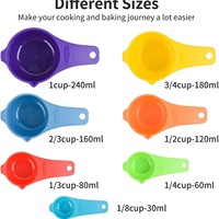 Ensemble de cuillères et tasses à mesurer en plastique WEIMU, ensemble de pâtisserie créatif, outils de cuisine, couleur arc-en-ciel, ensemble de 15 cuillères à mesurer