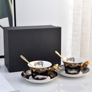 Wholesale of Novelty Western European Luxury Angel Gold Handle Ceramic Coffee Set and Bone China <b>Tea</b> <b>Cup</b> Set - Product Image 2