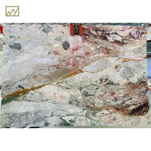 Empat musim lempengan kuarsit merah muda dan blok pembuluh hijau dengan warna merah muda dipoles jumlah besar tersedia - Product Image 6