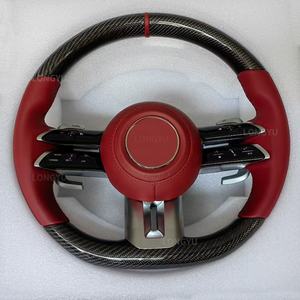 พวงมาลัยคาร์บอนไฟเบอร์สีส้มสำหรับรถ <span class=keywords><strong>Mercedes</strong></span> Benz C คลาส C205 C180 C200 C300 C43 C63 C63S รถเก๋ง AMG - Product Image 5